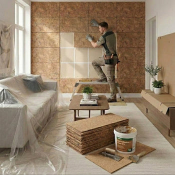 Natural Cork Tiles 600x300x3mm Country Pattern Wall Covering
