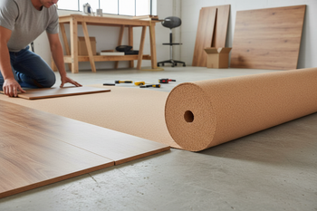 Natural Cork Underlay Roll 6mm Flooring 10m x 1m Moisture