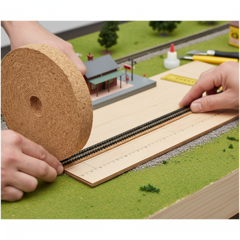 Model Railway Cork Track Underlay 10m x 30mm x 3mm Roll